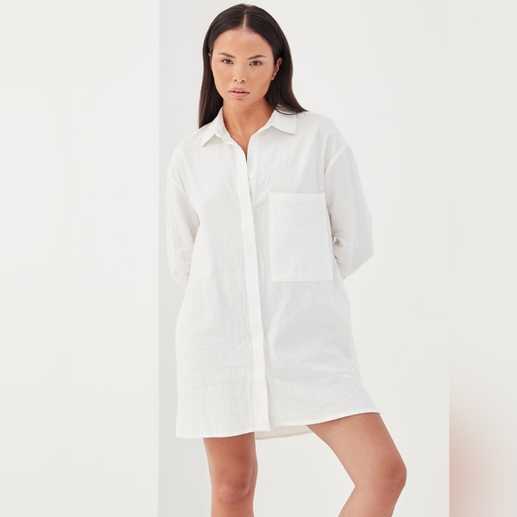 Genesis Crinkle Linen Longline Shirt - Picture 2 of 7